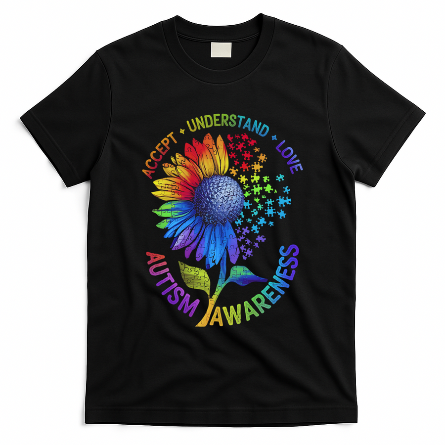 Autism Sunflower Autism Awareness Sunflower T-Shirt