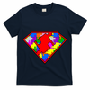Autism Superhero Puzzle Crest T-Shirt