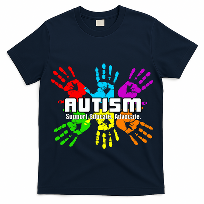 Support Educate Advocate Autism Handprint T-Shirt