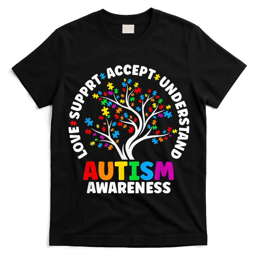 Autism Shirt Love Accept Support Autistic Autism Awareness T-Shirt