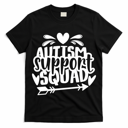 Autism Support Squad | Black / White T-Shirt