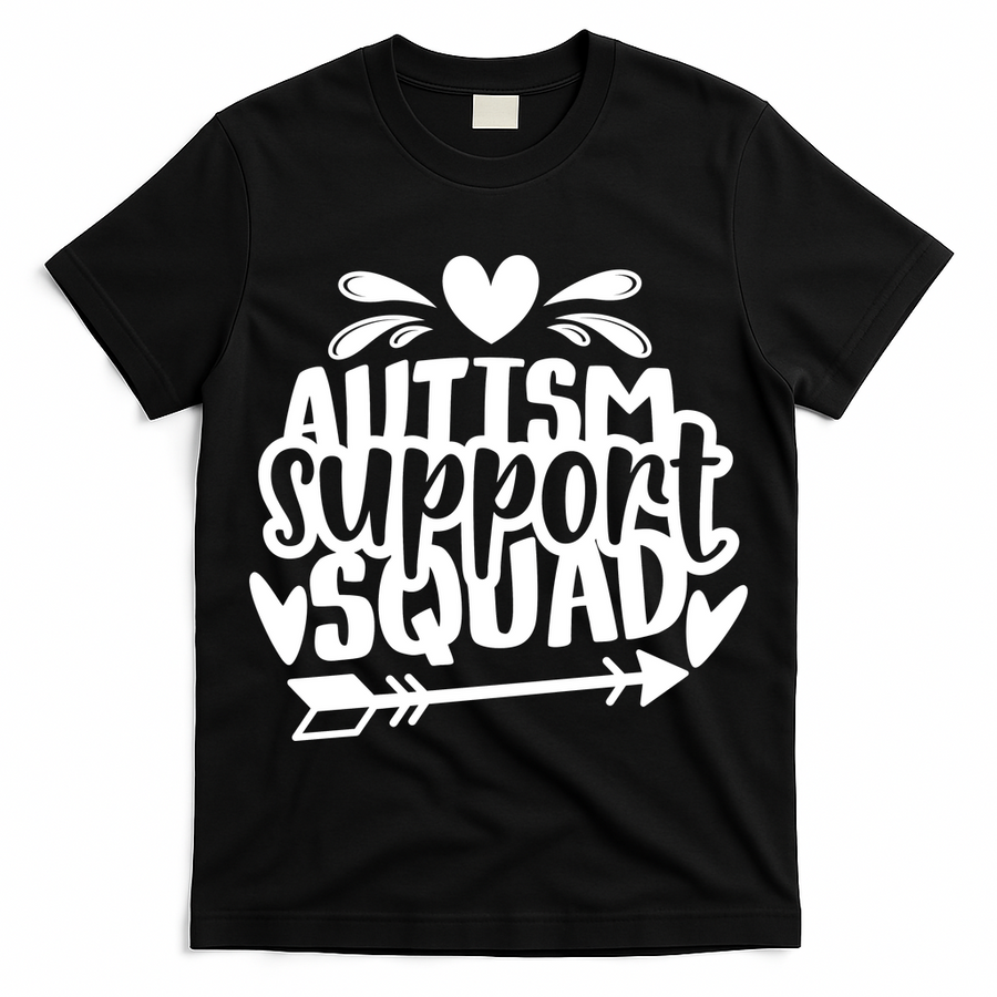 Autism Support Squad | Black / White T-Shirt