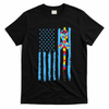 Autism Awareness Puzzle American Flag T-Shirt
