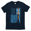 Autism Awareness Puzzle American Flag T-Shirt