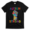 Autism Strong Retro Fist Autism Awareness T-Shirt