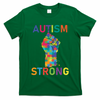 Autism Strong Retro Fist Autism Awareness T-Shirt