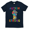Autism Strong Retro Fist Autism Awareness T-Shirt