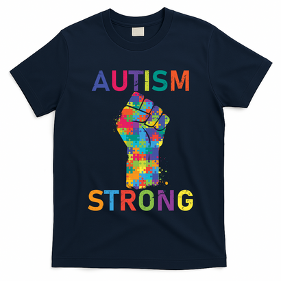 Autism Strong Retro Fist Autism Awareness T-Shirt