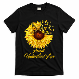 Accept Understand Love Sunflower Autism T-Shirt