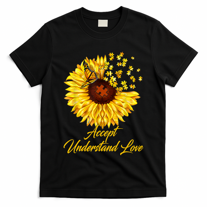 Accept Understand Love Sunflower Autism T-Shirt