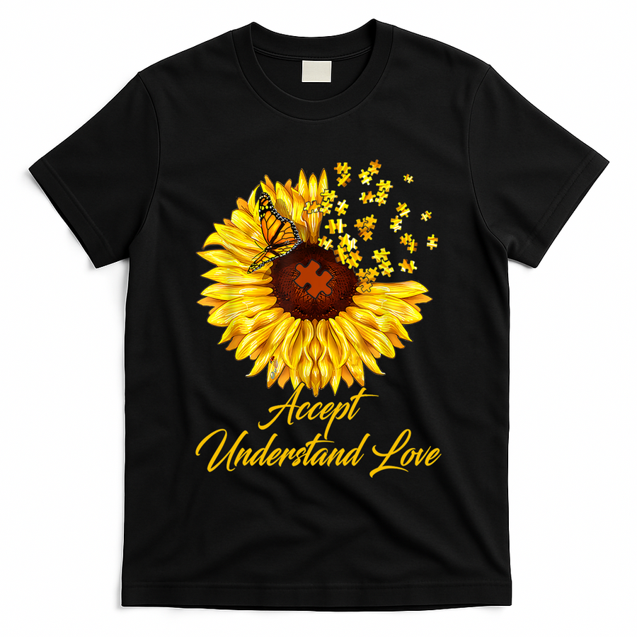 Accept Understand Love Sunflower Autism T-Shirt
