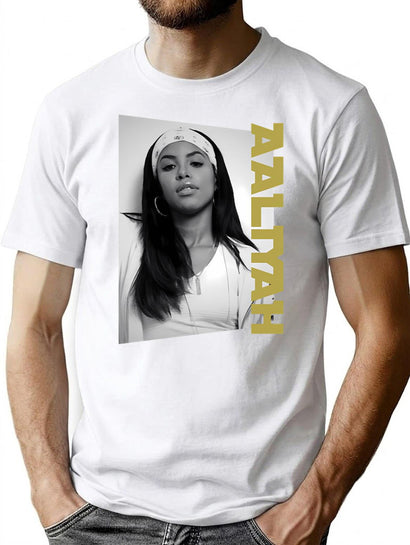 Aaliyah Classic Portrait Bootleg Graphic T-Shirt - Black