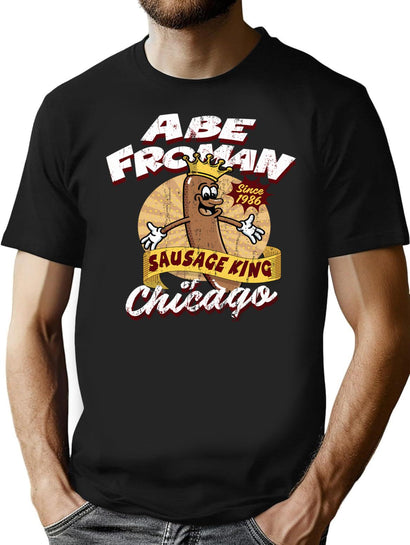 Abe Froman Sausage King Of Chicago Retro 1986 (1) T-Shirt for Men & Women, T-Shirts Graphic Tee - Black