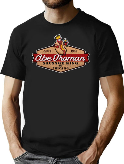 Abe Froman Sausage King Of Chicago Retro Seal T-Shirt for Men & Women, T-Shirts Graphic Tee - Black