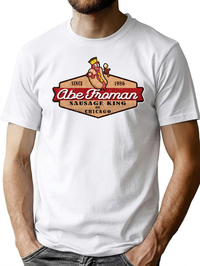 Abe Froman Sausage King Of Chicago Retro Seal T-Shirt for Men & Women, T-Shirts Graphic Tee - Black