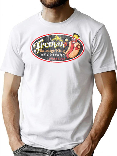 Abe Froman Sausage King Worn Oval T-Shirt for Men & Women, T-Shirts Graphic Tee - Black