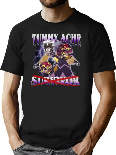 Adam Hazbin Hotel - Tummy ache Survivor Classic T-Shirt for Men & Women, T-Shirts Graphic Tee - Black