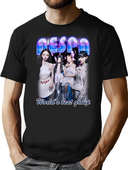 Aespa Bootleg Bootleg Graphic T-Shirt - Black