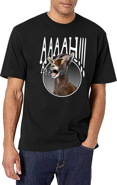 Ahhh Screaming Goat Gift Funny Goat Lover Screaming Goat Gear T-Shirt for Men & Women, T-Shirts Graphic Tee - Black