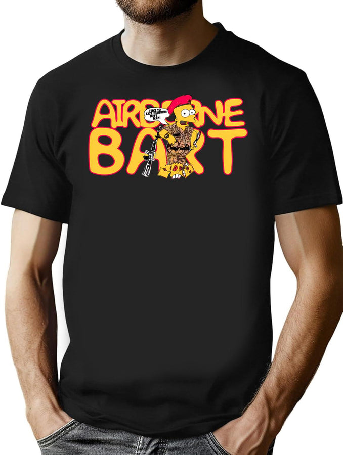 Airborne Bart Bootleg Graphic T-Shirt - Black