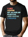 Alaskan Klee Kai Dog Owner Coffee Lovers Vintage Retro T-Shirt for Men & Women, T-Shirts Graphic Tee - Black
