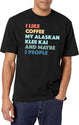 Alaskan Klee Kai Dog Owner Coffee Lovers Vintage Retro T-Shirt for Men & Women, T-Shirts Graphic Tee - White