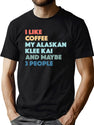 Alaskan Klee Kai Dog Owner Coffee Lovers Vintage Retro T-Shirt for Men & Women, T-Shirts Graphic Tee - Green