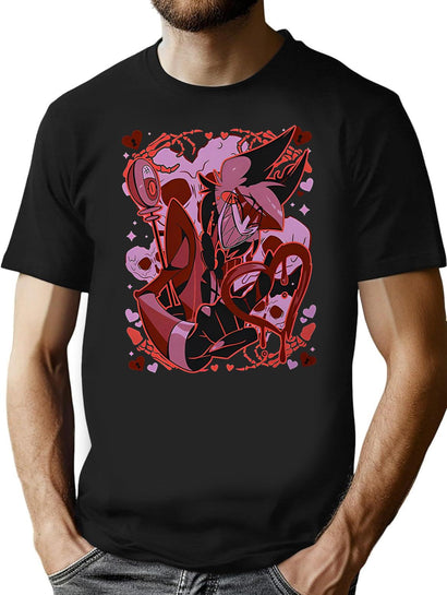 Alastor Valentines Day - Hazbin Hotel Essential T-Shirt for Men & Women, T-Shirts Graphic Tee - Black
