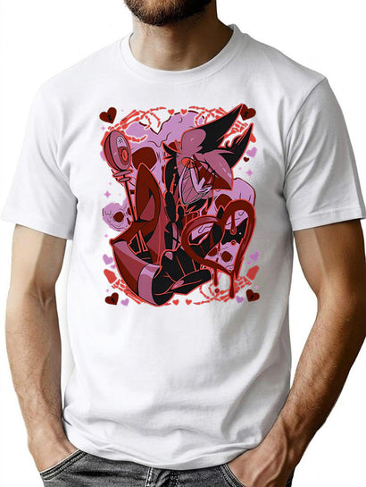 Alastor Valentines Day - Hazbin Hotel Essential T-Shirt for Men & Women, T-Shirts Graphic Tee - Black