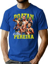Alex Pereira Poatan Alex Pereira Bootleg Alex Pereira Bootleg Graphic T-Shirt - Blue