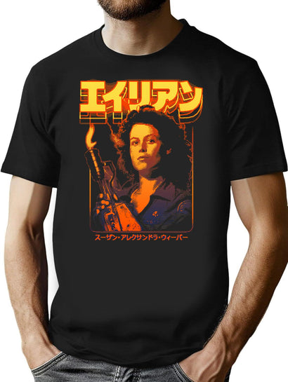 Alien Ellen Ripley Bootleg Graphic T-Shirt - Black