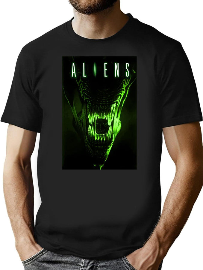 Aliens Movie Poster T-Shirt for Men & Women, T-Shirts Graphic Tee - Black