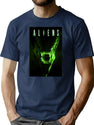 Aliens Movie Poster T-Shirt for Men & Women, T-Shirts Graphic Tee - Navy