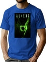 Aliens Movie Poster T-Shirt for Men & Women, T-Shirts Graphic Tee - Blue