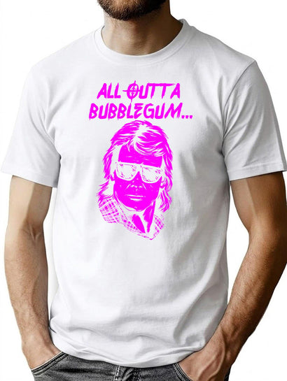 All Outta Bubblegum Funny Man T-Shirt for Men & Women, T-Shirts Graphic Tee - Black