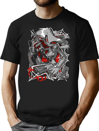 Angel Dust Demon Design - Hazbin Hotel Essential T-Shirt for Men & Women, T-Shirts Graphic Tee - Black
