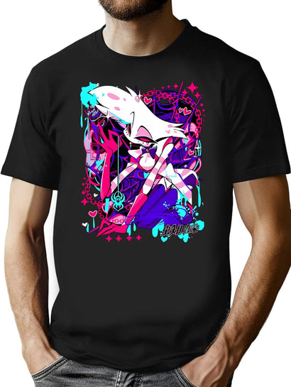 Angel Dust - Hazbin Hotel Classic T-Shirt23 Black T-Shirt for Men & Women, T-Shirts Graphic Tee - Black