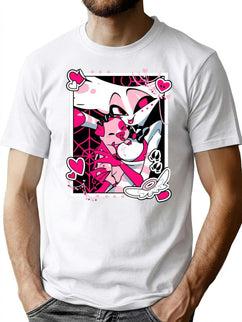 Angel Dust and Fat Nugget Selfie - Hazbin Hotel Essential Premium Heavyweight Cotton T-Shirt - Black
