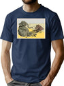 Animals Playing Chess Elephant Hippo Gift T-Shirt for Men & Women, T-Shirts Graphic Tee - Navy