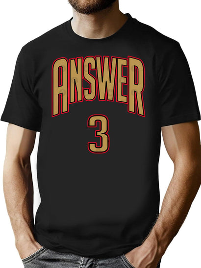 Answer T-Shir Bootleg Graphic T-Shirt - Black