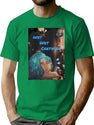 Aqua Bleached Bootleg Rap Tee Bootleg Graphic T-Shirt - Green