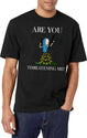 Are You Threatening Me Halloween Black T-Shirt - White