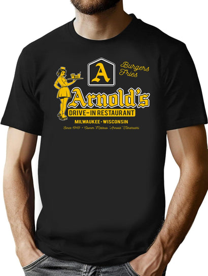 Arnold'S Drive In Restaurant Happy Days T-Shirt for Men & Women, T-Shirts Graphic Tee - Black