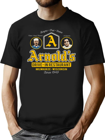 Arnold'S Drive In Restaurant With Owners T-Shirt for Men & Women, T-Shirts Graphic Tee - Black