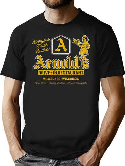 Arnold'S Drive In Worn T-Shirt for Men & Women, T-Shirts Graphic Tee - Black