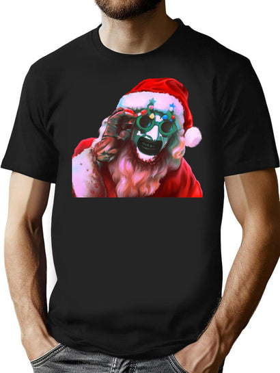 Art The Clown As Santa T-Shirt for Men & Women, T-Shirts Graphic Tee - Black