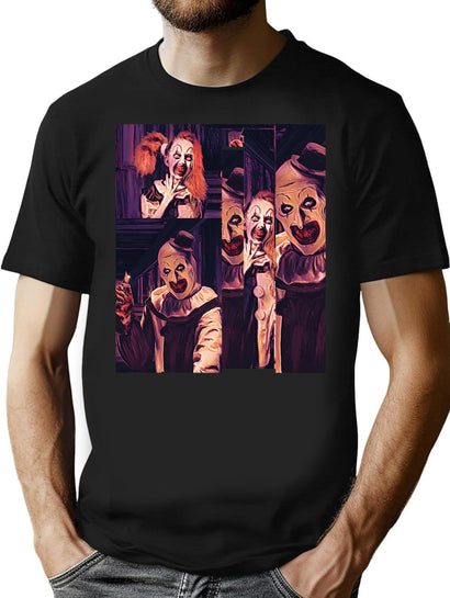Art The Clown Box Art Backpack T-Shirt for Men & Women, T-Shirts Graphic Tee - Black