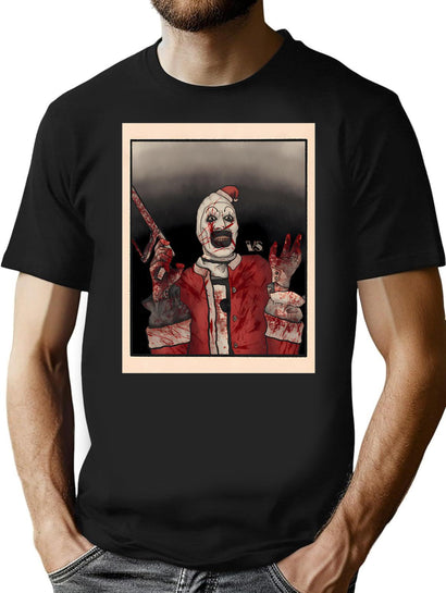 Art The Clown Santa T-Shirt for Men & Women, T-Shirts Graphic Tee - Black