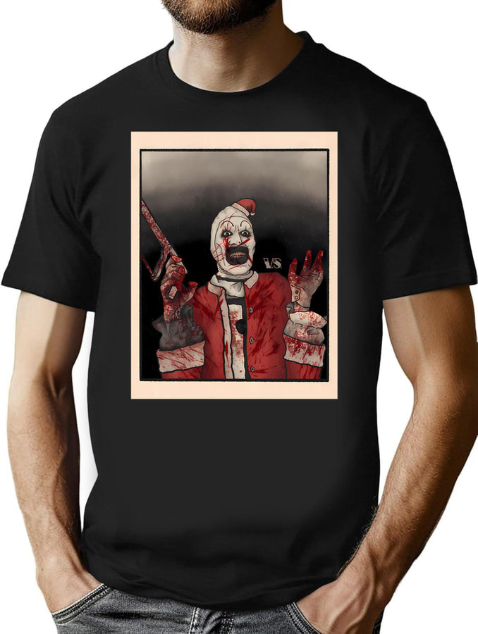 Art The Clown Santa T-Shirt for Men & Women, T-Shirts Graphic Tee - Black