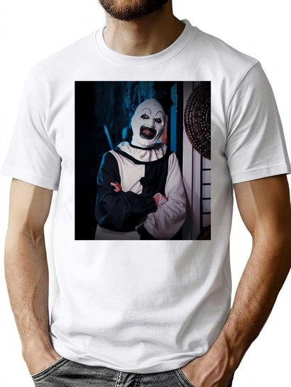 Art The Clown Says Cheeese T-Shirt for Men & Women, T-Shirts Graphic Tee - Black